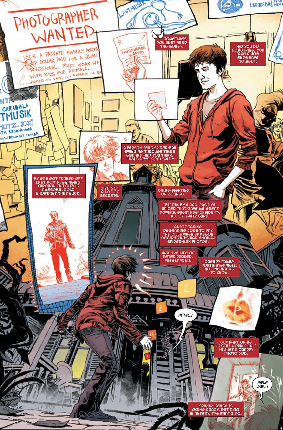 Marvel Knights: Spider-Man #1 preview page 1 by Marco Rudy and Val Staples. Marvel comics