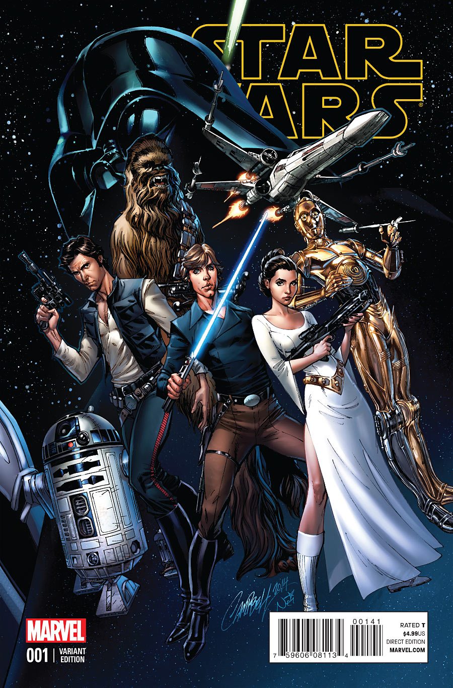 Star Wars #1 variant cover by J Scott Campbell.