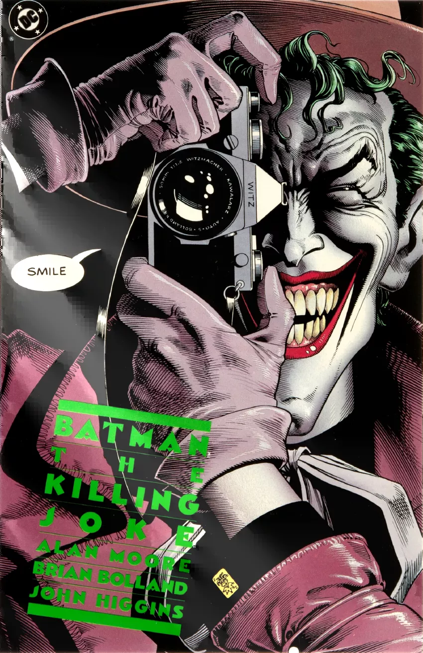 Batman: The Killing Joke cover by Brian Bolland and John Higgins.