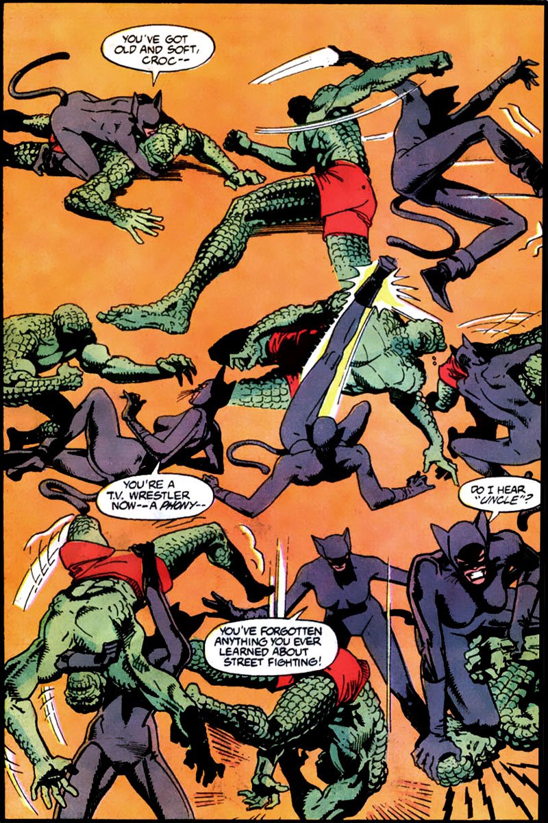 Batman Annual #15 art by Jim Fern, Steve Leialoha, and Adrienne Roy.