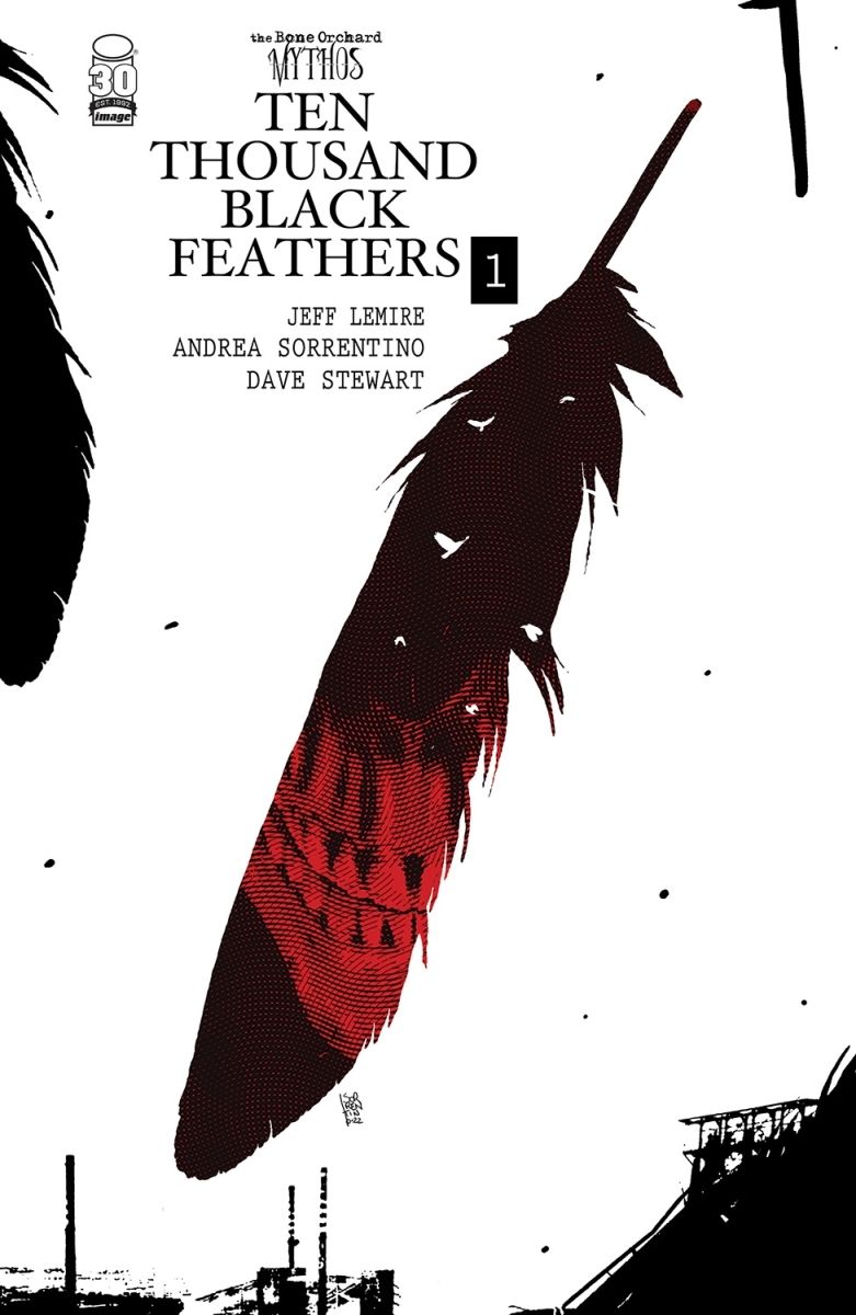 The Bone Orchard Mythos: Ten Thousand Black Feathers #1 cover by Andrea Sorrentino.