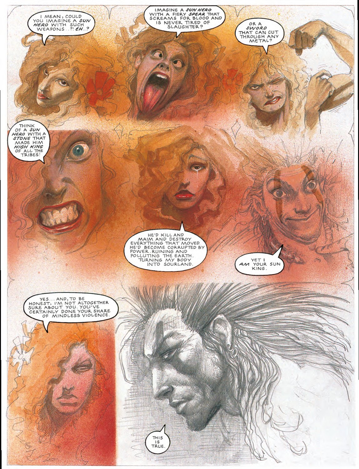 Sláine: The Horned God page by Simon Bisley.