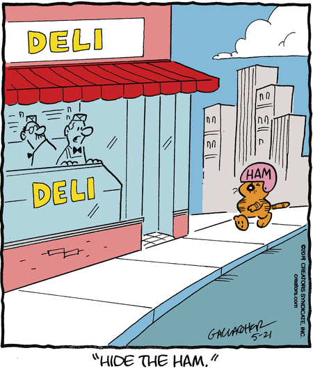 Heathcliff (21st May, 2019) by Peter Gallagher. "Hide the Ham."
