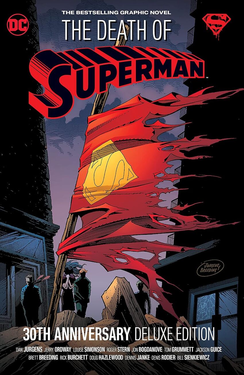 Superman: The Death of Superman 30th Anniversary Deluxe edition cover by Dan Jurgens and Brett Breeding.