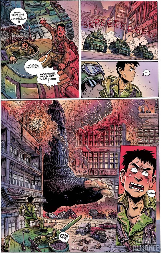 Godzilla: The Half-Century War page by James Stokoe.