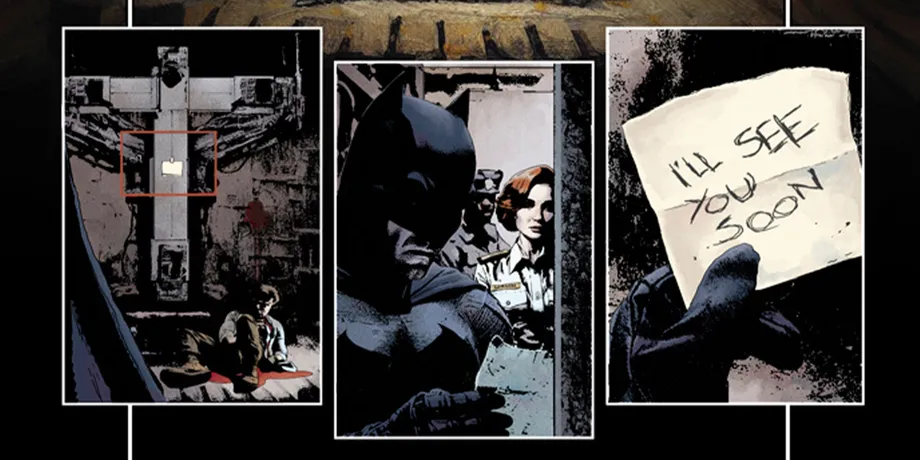 Batman (2016 series) #142 panels by Andrea Sorrentino and Dave Stewart.