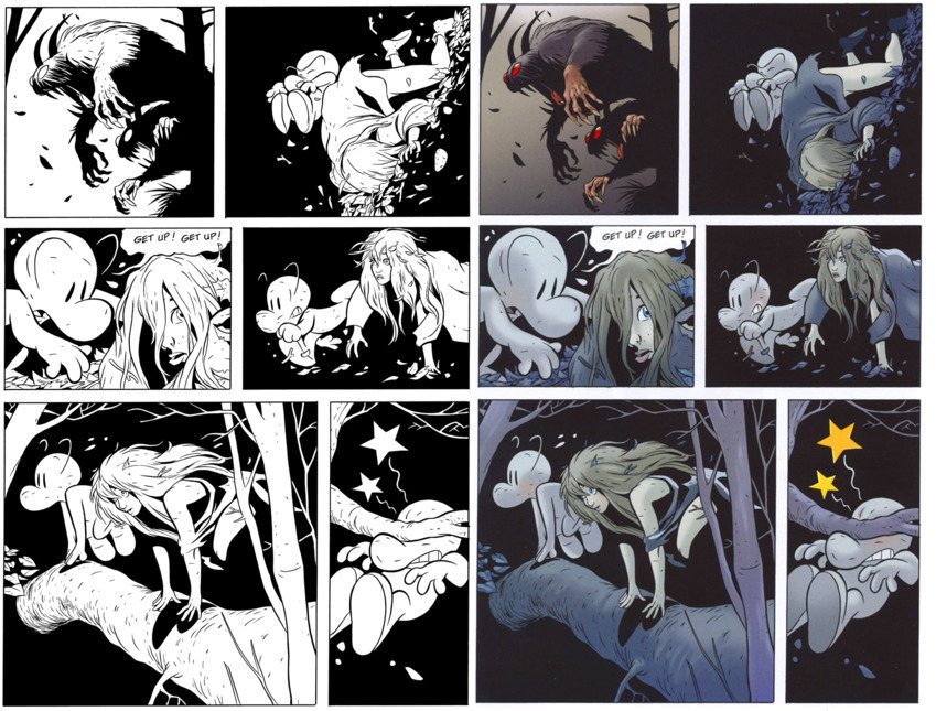 Bone black and white (left) and colour (right) comparison.