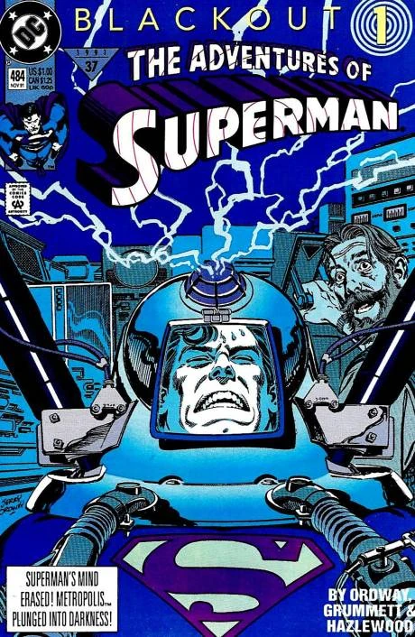 Adventures of Superman #484 cover by Jerry Ordway.