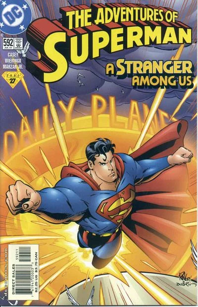 Adventures of Superman #592 cover by Mike Wieringo, Terry Austin, Tanya Horie, and Richard Horie.