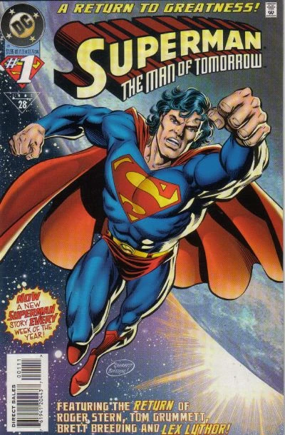 Superman: The Man of Tomorrow #1 cover by Tom Grummett and Brett Breeding.