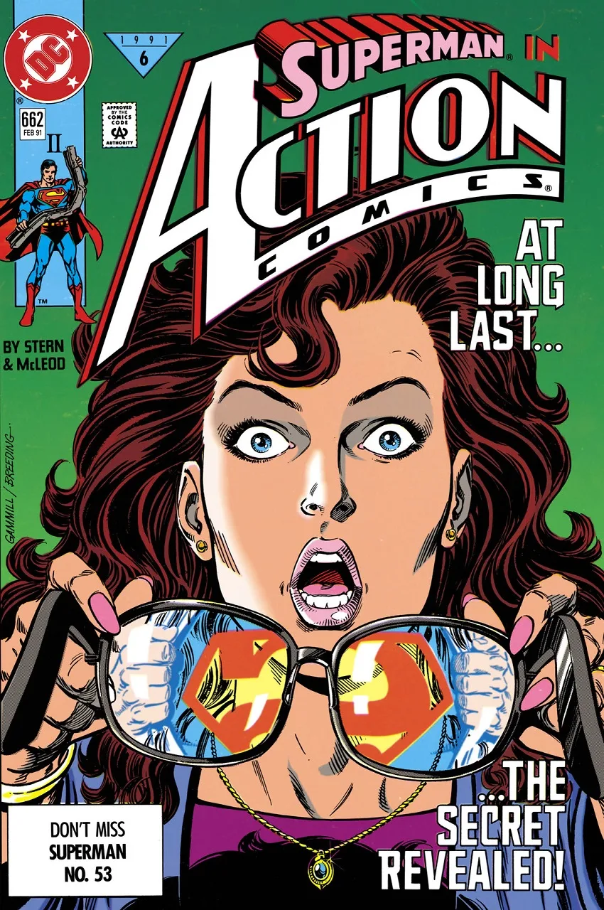 Action Comics #662 cover by Brett Breeding and Kerry Gammill.