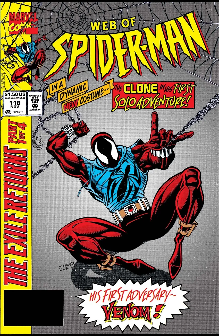 Web of Spider-Man (1985 series) #117 cover Steven Butler and Randy Emberlin.