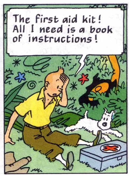 Tintin and the Pharaohs panel by Herge.
