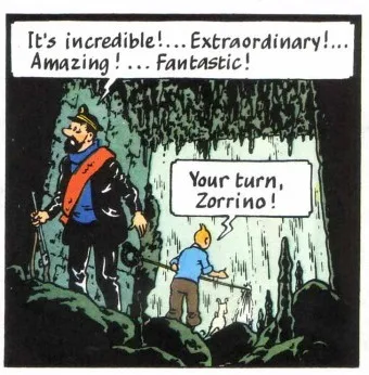 Tintin panel by Herge.