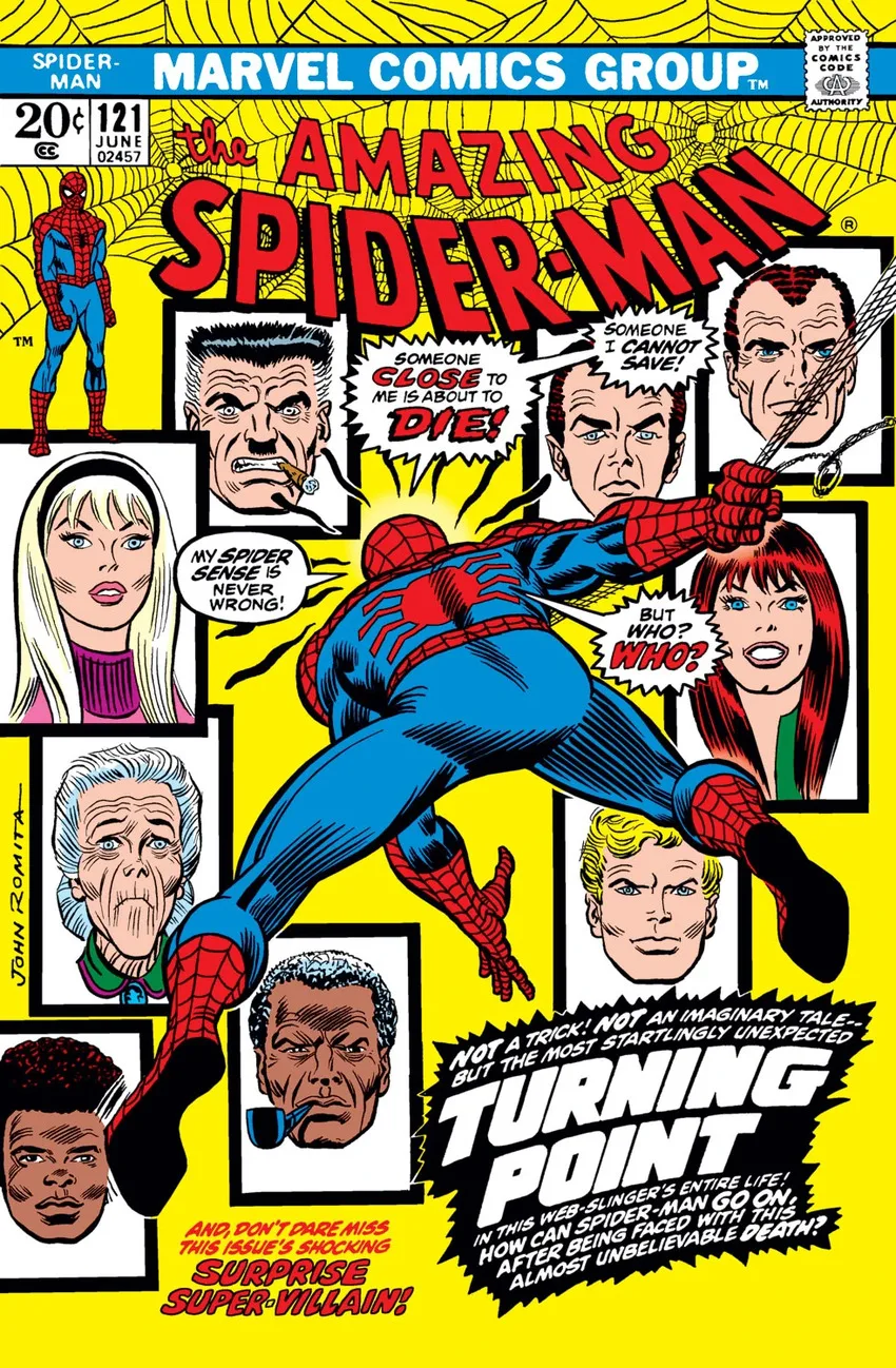 Amazing Spider-Man #121 cover by John Romita Sr and Danny Crespi.