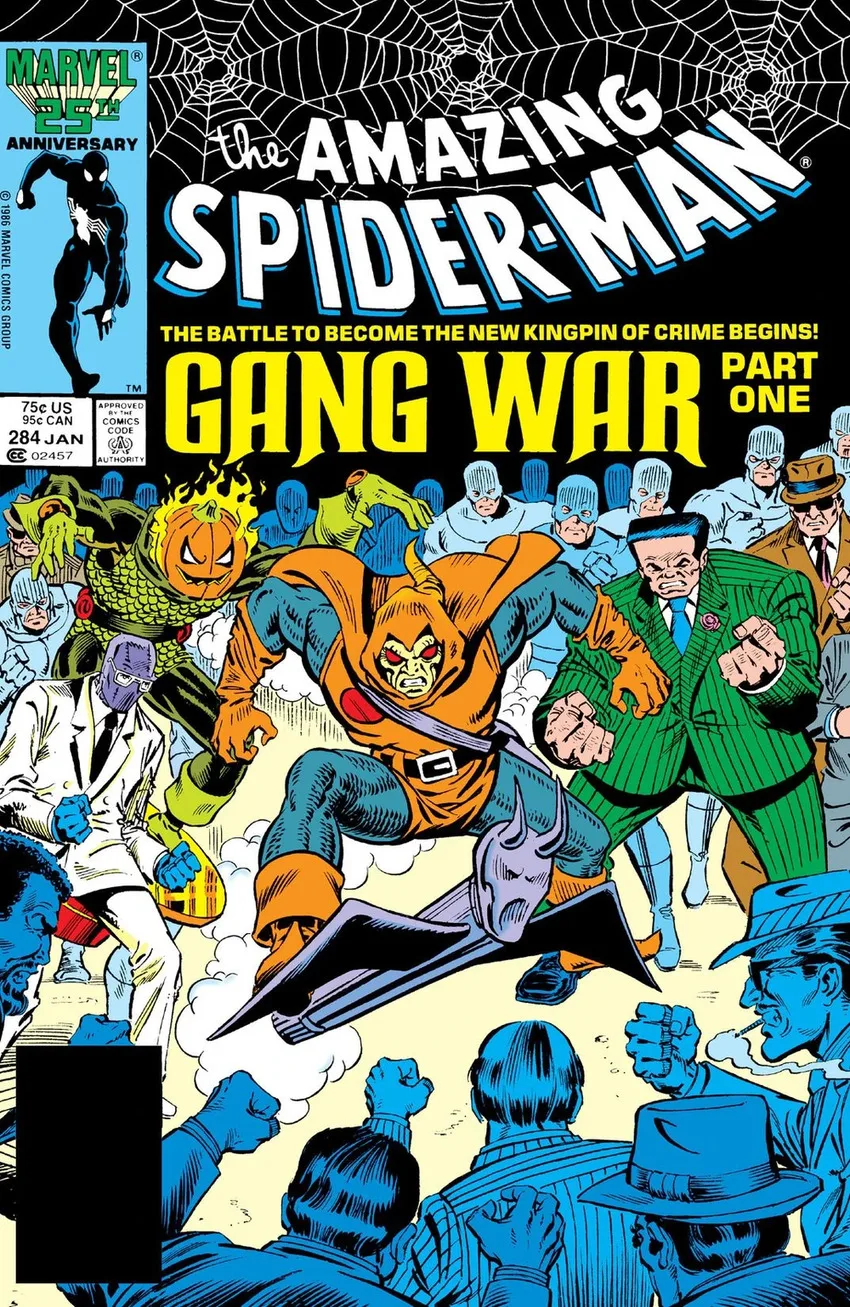 Amazing Spider-Man #284 cover by Tom Morgan, Joe Rubinstein, and Ron Frenz
