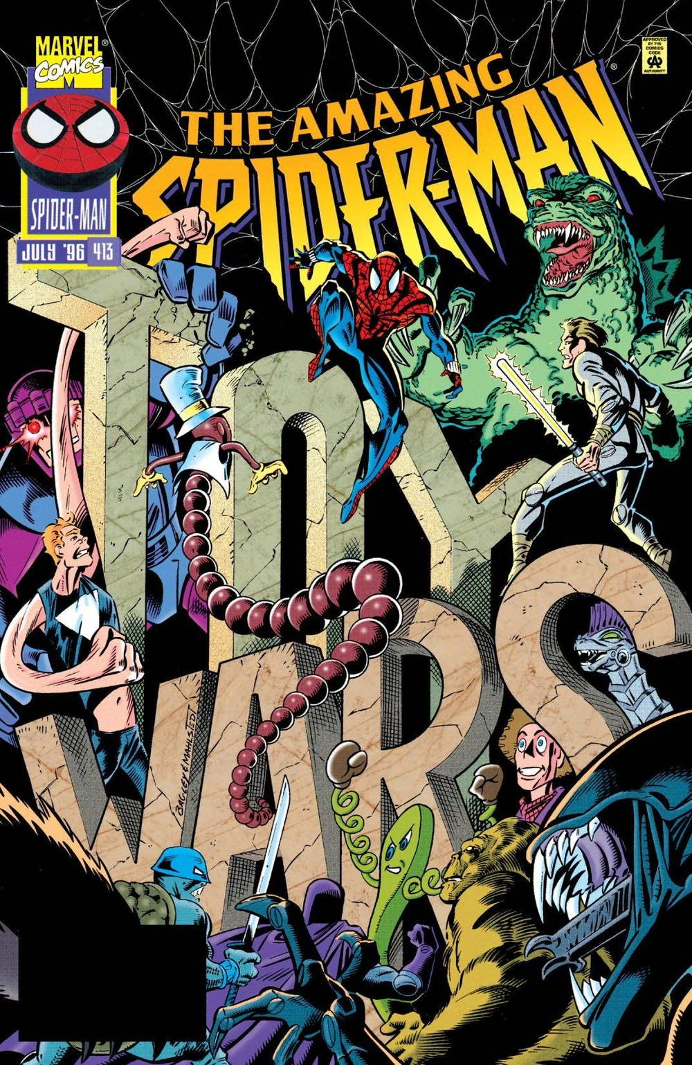 Amazing Spider-Man #413 cover by Mark Bagley.