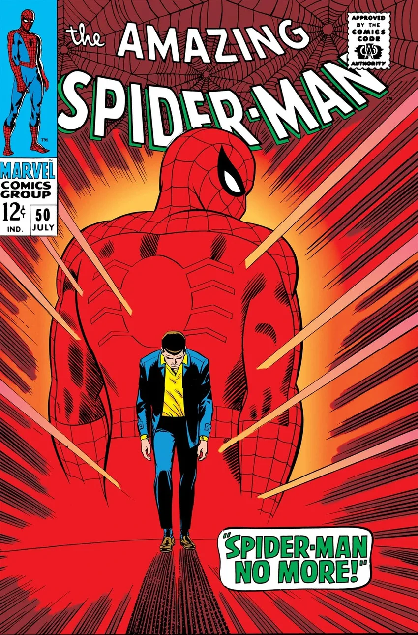 Amazing Spider-Man #50 cover by John Romita Sr, Stan Goldberg and Sam Rosen.