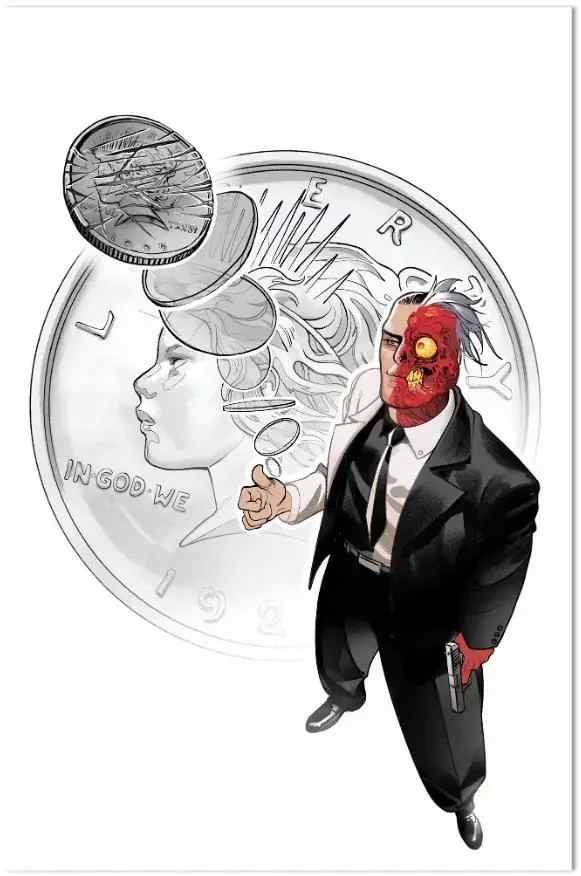 Two-Face #1 cover by Baldemar Rivas.