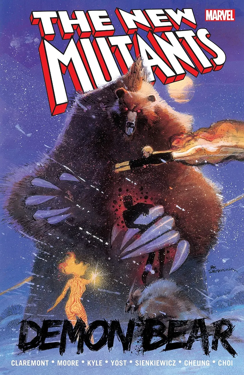 New Mutants: The Demon Bear Saga trade paperback cover by Bill Sienkiewicz.