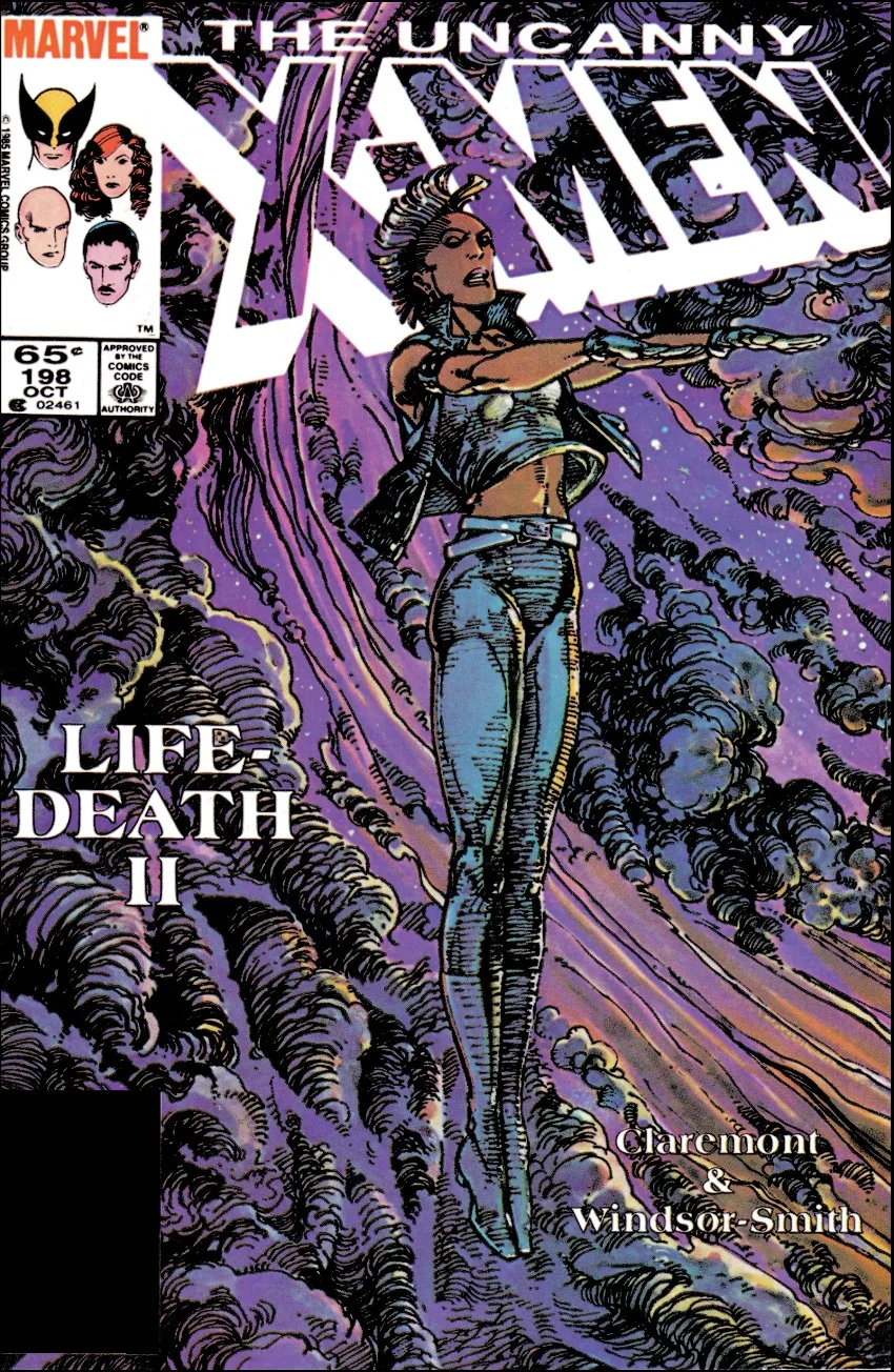 Uncanny X-Men #198 cover by Barry Windsor-Smith.
