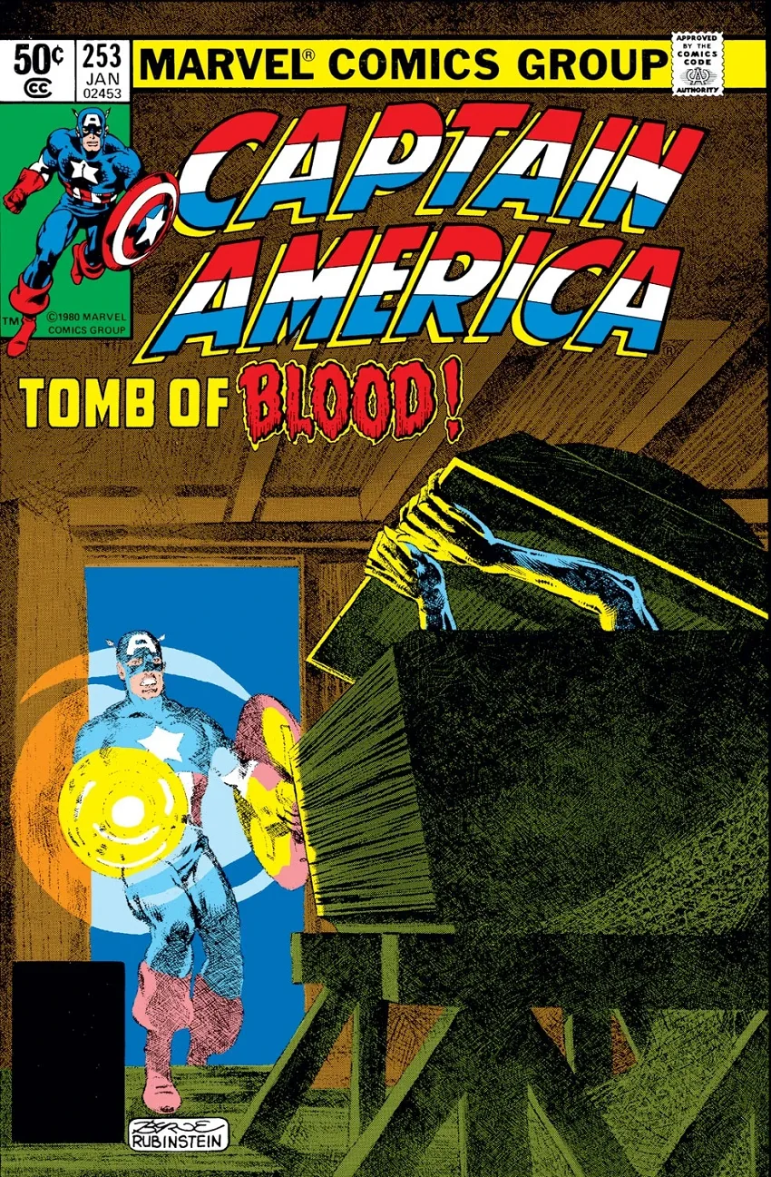 Captain America #253 cover by John Byrne and Joe Rubinstein.