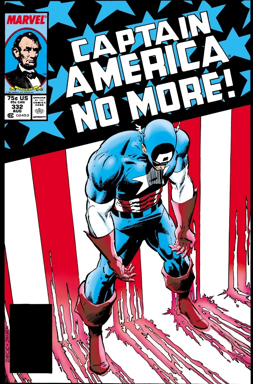 Captain America #332 cover by Mile Zeck and Klaus Janson.