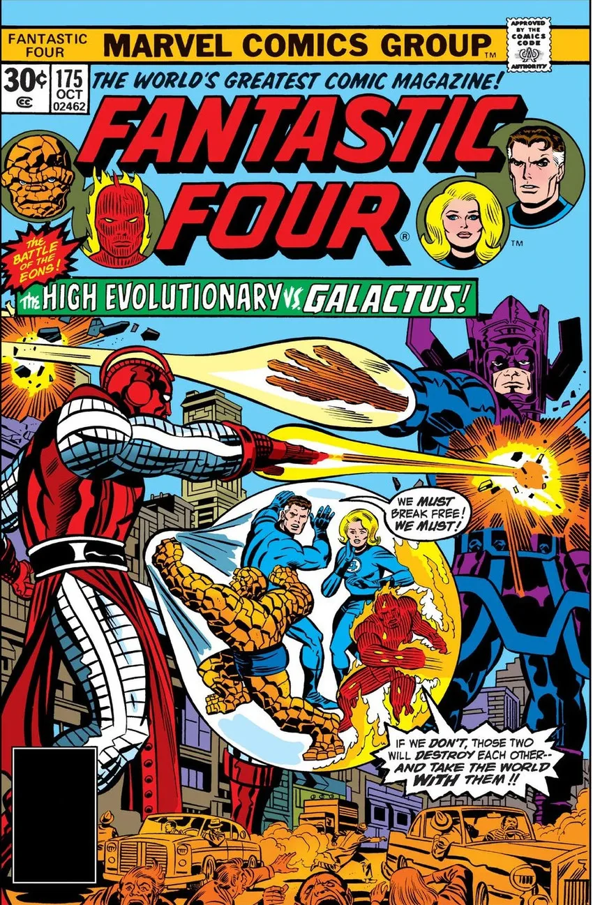Fantastic Four (1961 series) #175 cover by Jack Kirby and Al Milgrom.