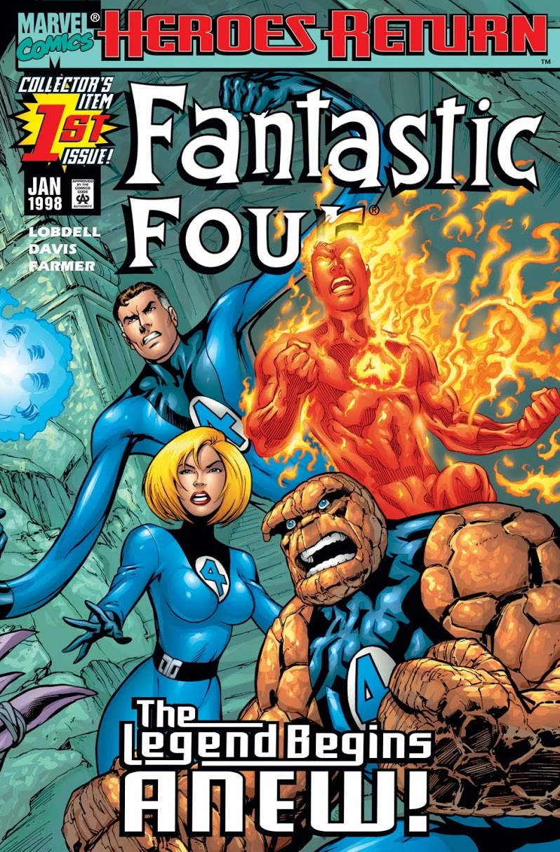 Fantastic Four (1998 series) #1 cover by Alan Davis and Liquid!.