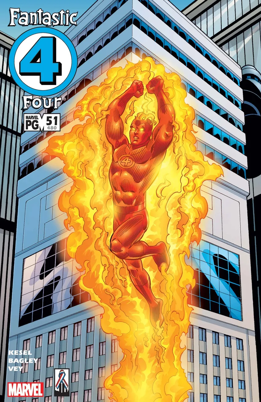 Fantastic Four (1998 series) #51 cover by Mike Wieringo.