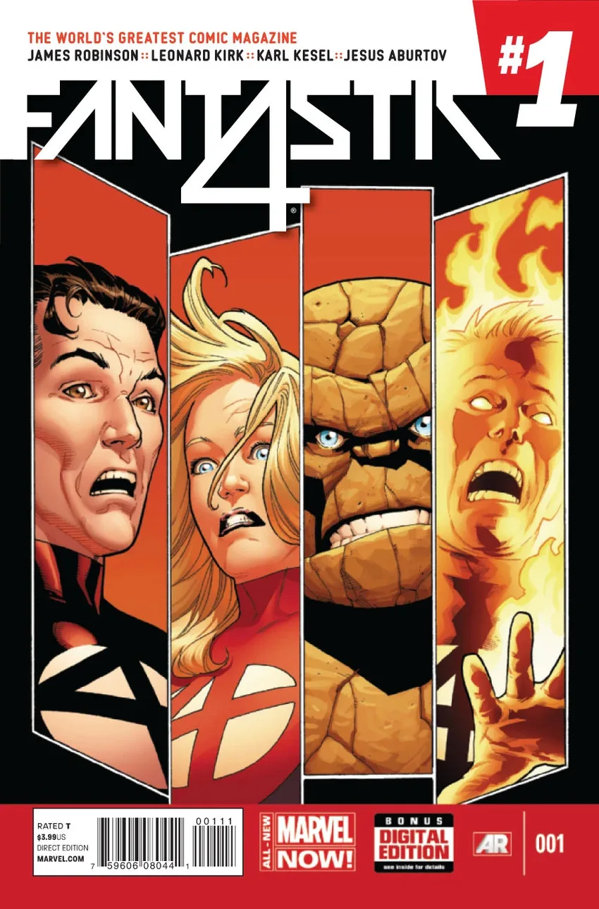 Fantastic Four (2014 series) #1 cover by Leonard Kirk and Laura Martin.