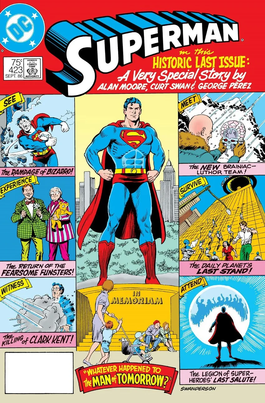 Superman #423 cover by Curt Swan and Murphy Anderson.