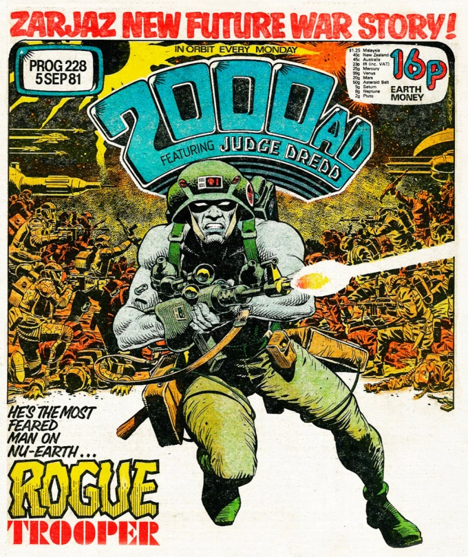 2000 AD Prog 228 cover by Dave Gibbons. Featuring Rogue Trooper.