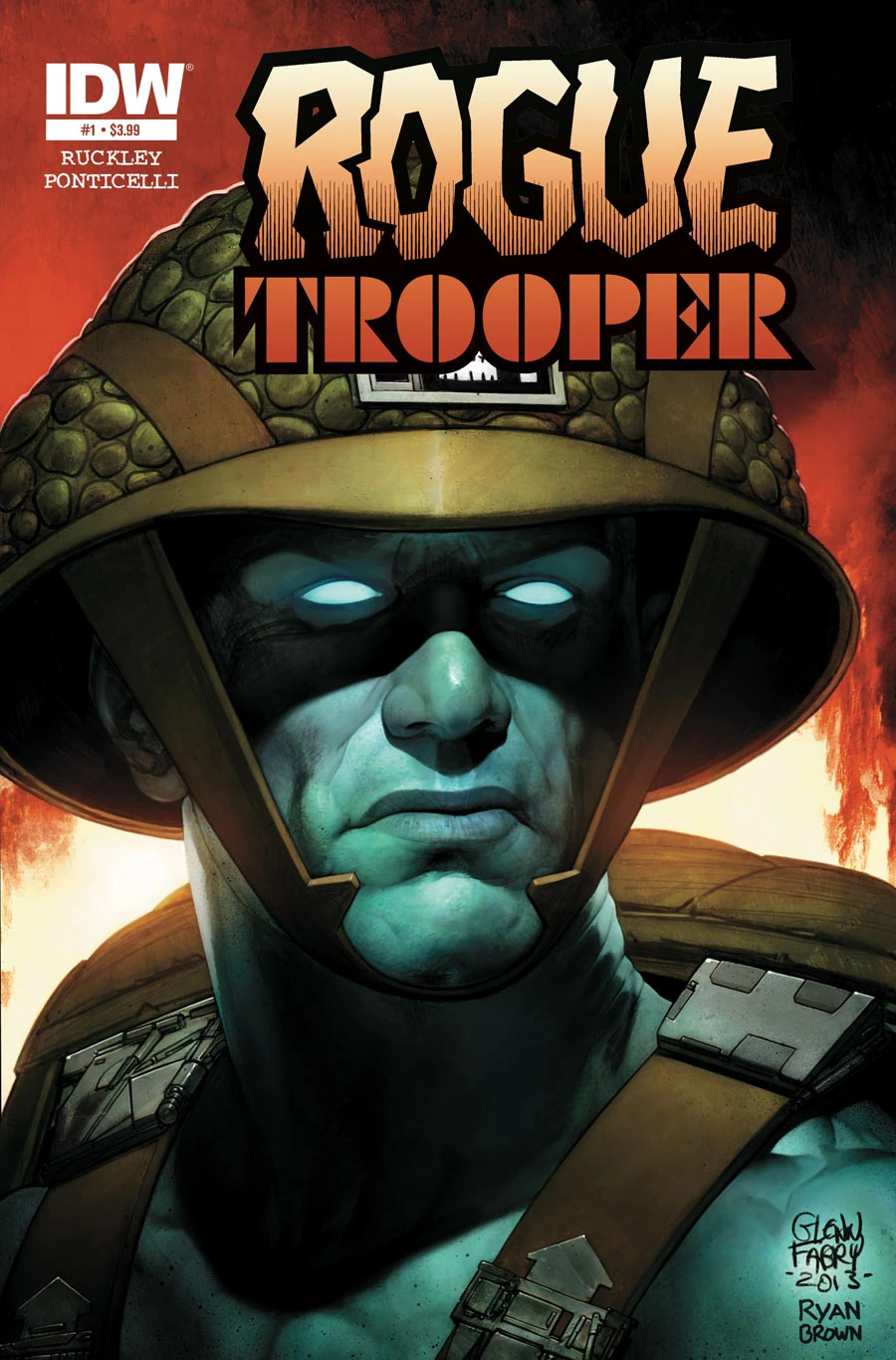 Rogue Trooper (IDW series) #1 cover A by Glen Fabry and Ryan Brown.