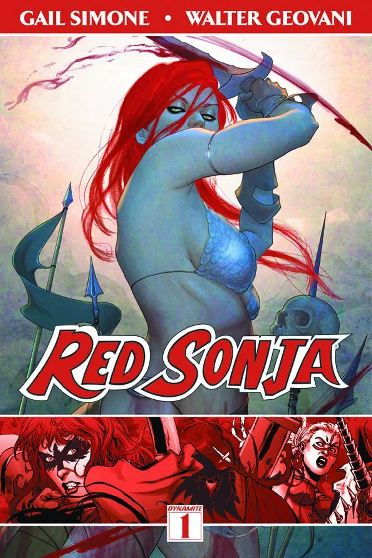 Red Sonja Volume 1: Queen of Plagues cover by Jenny Frison and Walter Geovani.