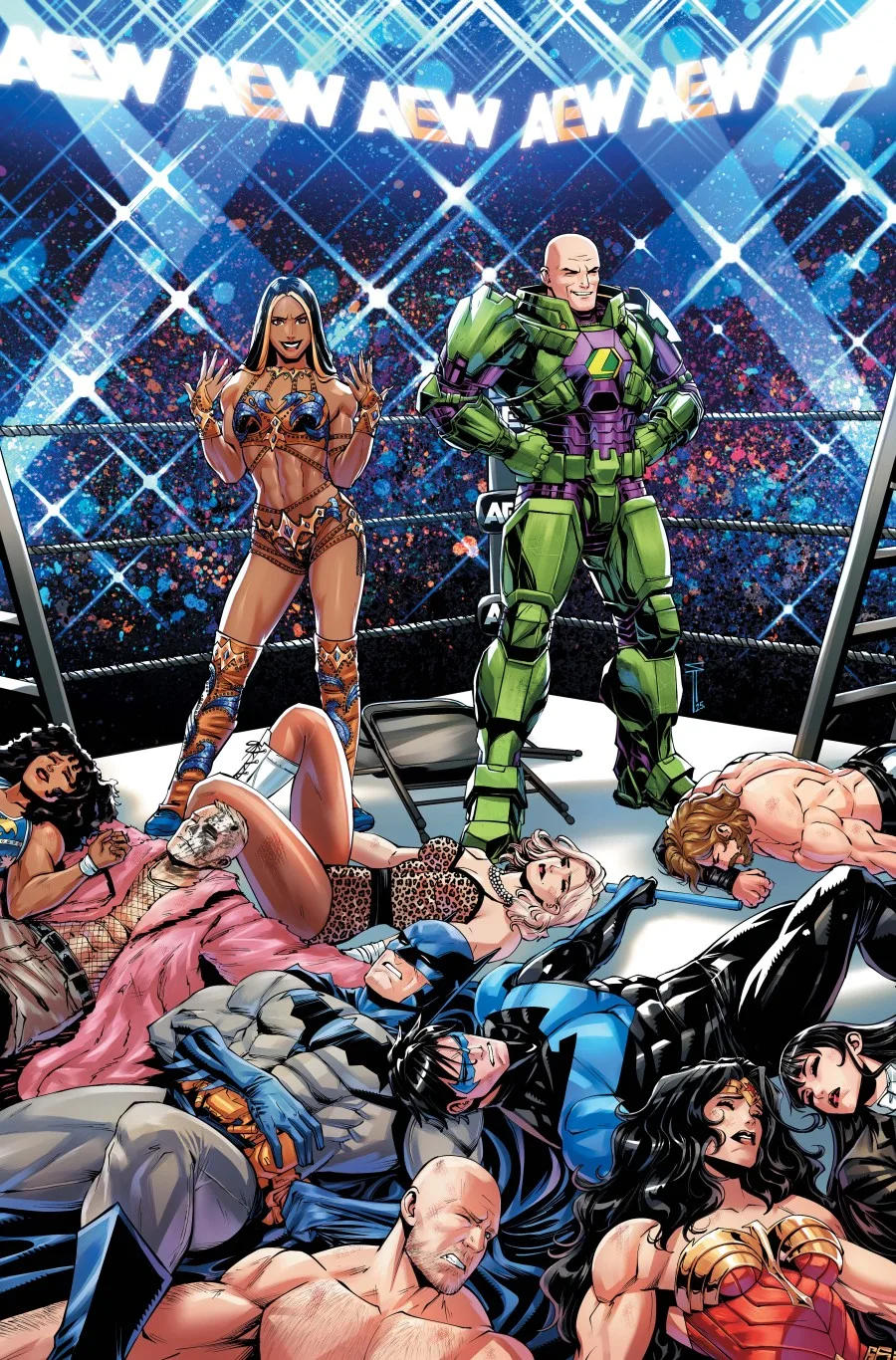 DC x AEW #2 cover by Serg Acuna.