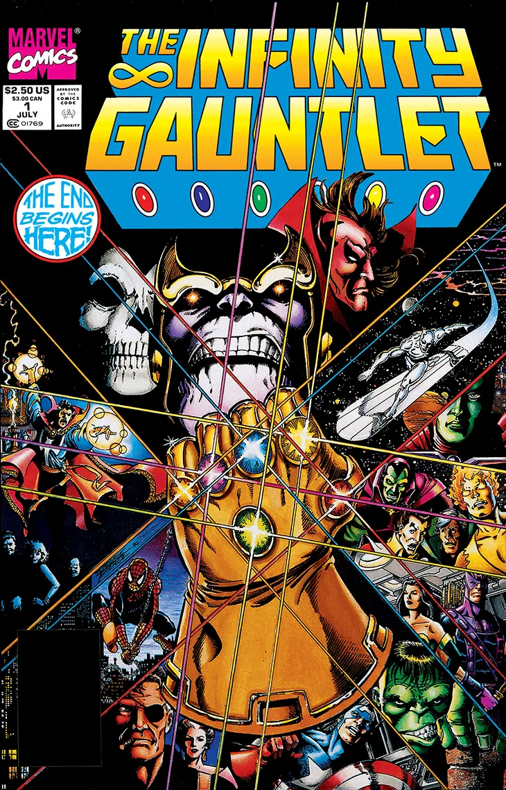 Infinity Gauntlet #1 cover by George Perez.