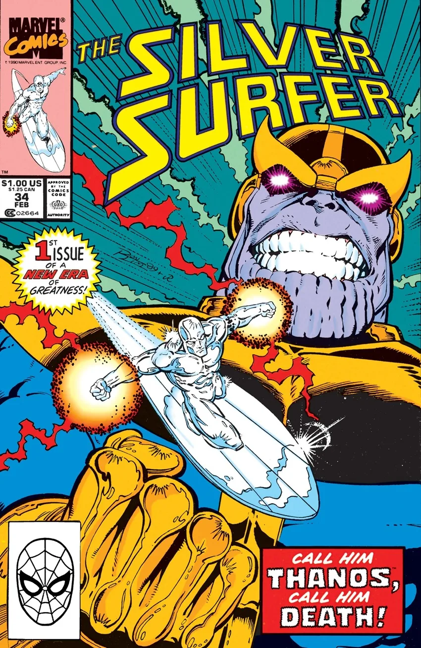 Silver Surfer (1987 series) #34 cover by Ron Lim.