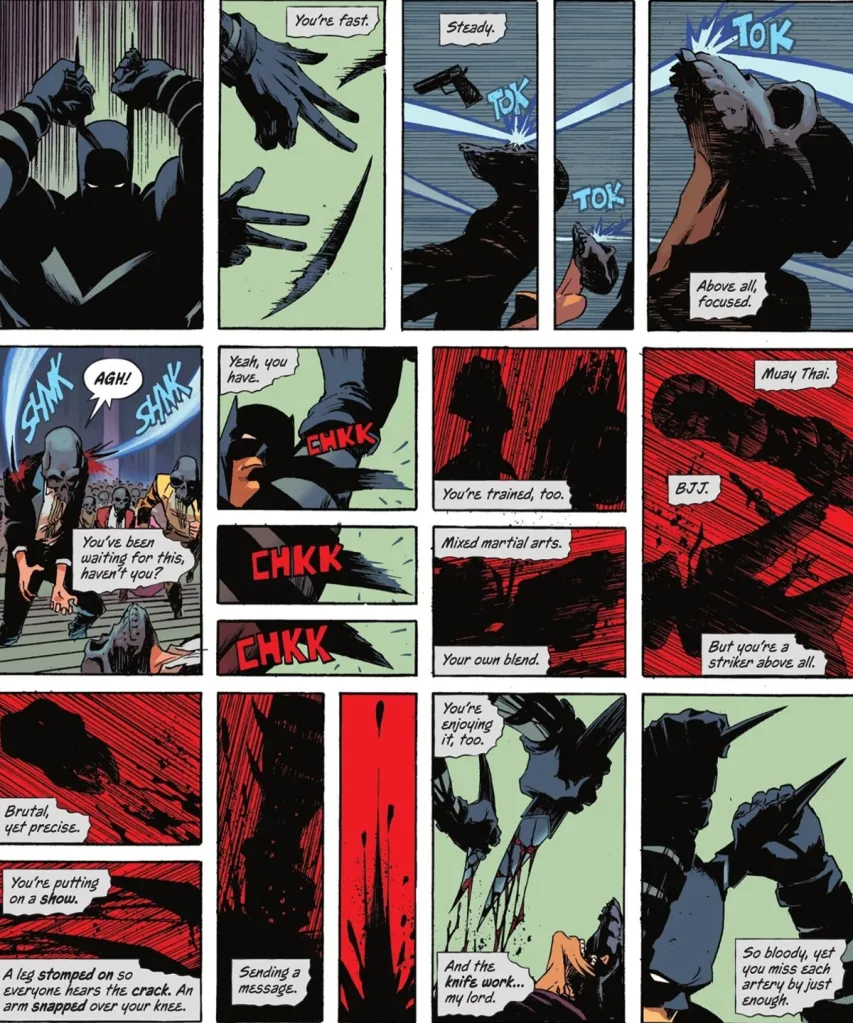 Absolute Batman #1 panels by Nick Dragotta and Frank Martin.