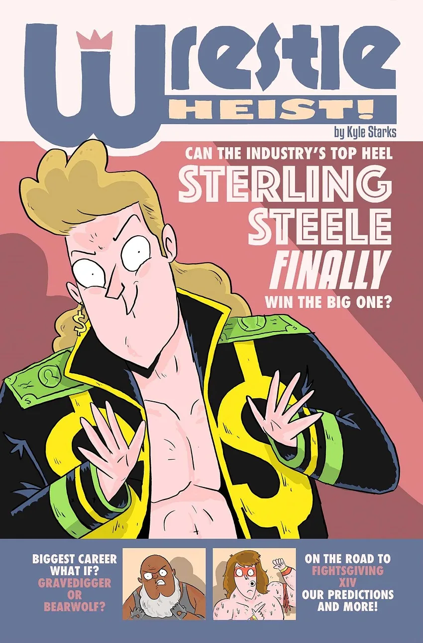 Wrestle Heist trade paperback cover by Kyle Starks, Vladimir Popov, and Dylan Todd.